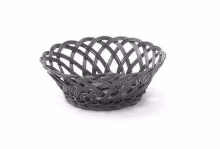Korgar med flätade sidor, HENDI, rund, svart, 200x200x(H)65mm