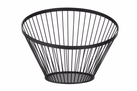 Fruktkorg vinklad rund svart, HENDI, ⌀300x(H)205mm