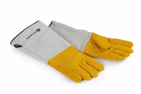 Värmetåliga grillhandskar av läder - 2 st, HENDI, 2 st., (L)460mm