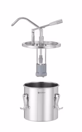Såsbehållare av rostfritt stål med dispenser, HENDI, 4,5L, ⌀198x(H)360mm