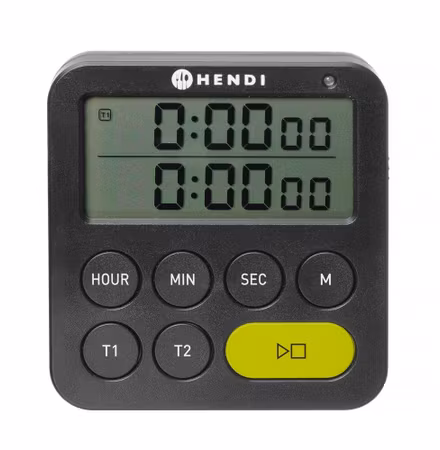 Dubbel timer, HENDI, svart, 82x20x(H)86mm