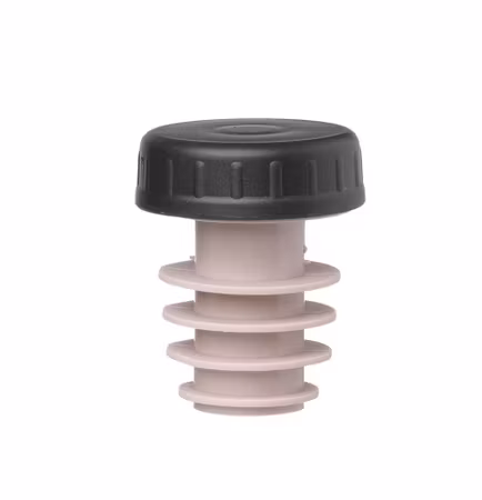 Flaskpropp med lock, BarUp, svart, 6 st., ⌀30x(H)37mm