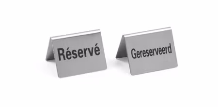 Bordsskylt Reserverat, HENDI, Reserviert, 4 st., 50x35x(H)40mm