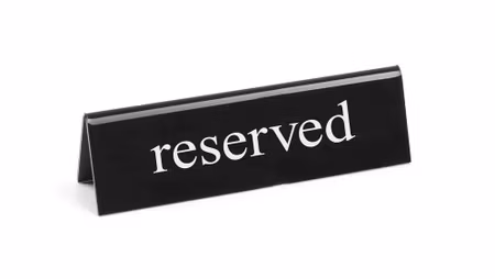 Bordsskylt Reserverat, HENDI, gereserveerd, 130x30x(H)38mm