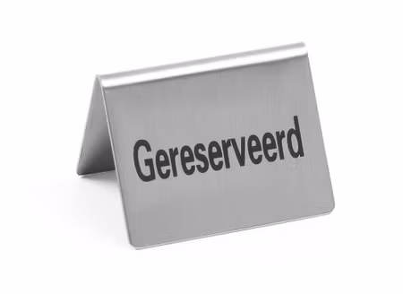 Bordsskylt Reserverat, HENDI, Gereserveerd, 4 st., 50x35x(H)40mm