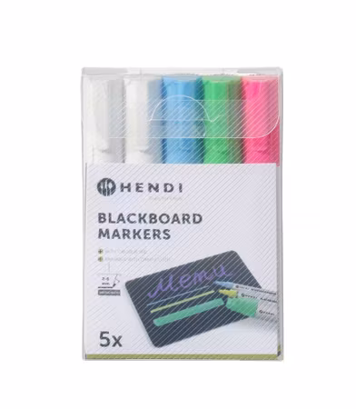 Kritpennor 6 mm, HENDI, 1 rosa, 1 grön, 1 blå och 2 vit märkpennor