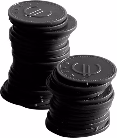 Polletter – 100 st., BarUp, svart, 100 st., ⌀25mm