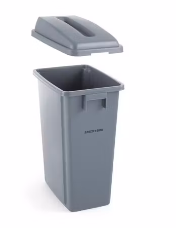 Smalt avfallskärl, AmerBox, 60L, ljusgrå, 455x315x(H)580mm