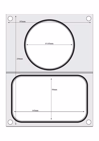 Formverktyg till trågförslutare, HENDI, 2 kantiner (1x 178x113 mm, 1x ø115 mm)