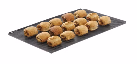 Perforerad plåt med nonstick-beläggning, 4 kanter, HENDI, svart, 600x400x(H)10mm, rektangulär