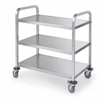 Serveringsvagn, smal, bultmonterad, HENDI, silver, 745x398x(H)810mm