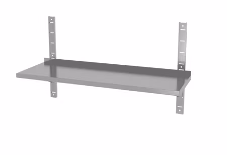 Justerbar vägghylla, enkel, med två konsoler, HENDI, 1200x300x(H)600mm