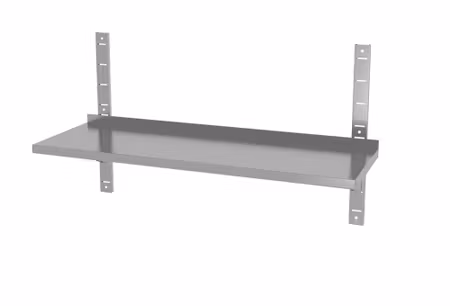 Justerbar vägghylla, enkel, med två konsoler, HENDI, 1200x300x(H)600mm