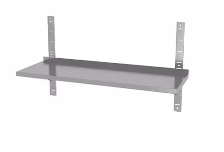 Justerbar vägghylla, enkel, med två konsoler, HENDI, 1400x300x(H)600mm