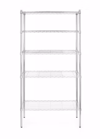 Lagerhylla med fem hyllplan, HENDI, krom, 910x455x(H)1830mm