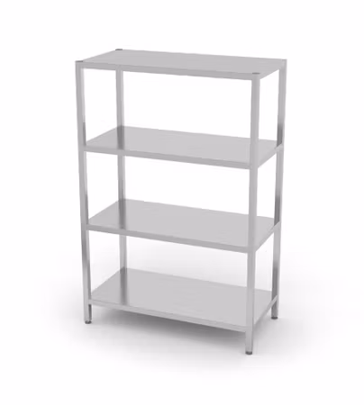 Lagerhylla med 4 hela hyllplan – bultmonterad, HENDI, Kitchen Line, 1000x500x(H)1800mm
