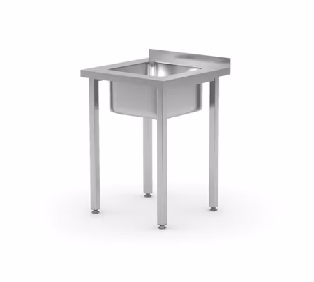 Diskbänk, bultmonterad, HENDI, Kitchen Line, diskho i mitten, 600x600x(H)850mm