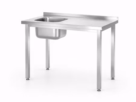 Diskbänk, bultmonterad, HENDI, Kitchen Line, diskho på vänster sida, 800x600x(H)850mm