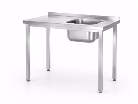 Diskbänk, bultmonterad, HENDI, Kitchen Line, diskho på höger sida, 1000x600x(H)850mm