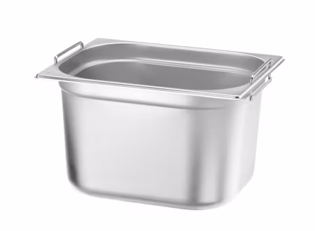 Kantin GN 1/2, nedfällbara handtag, HENDI, Profi Line PLUS, GN 1/2, 12,5L, silver, 325x265x(H)200mm