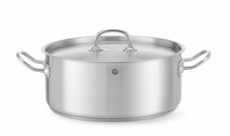 Låg gryta - med lock, HENDI, Kitchen Line, 7,3L, ⌀280x(H)120mm