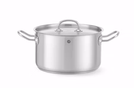 Mellanhög gryta – med lock, HENDI, Kitchen Line, 6L, ⌀240x(H)135mm