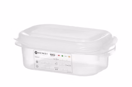 Kantin GN 1/9, polypropen, HENDI, GN 1/9, 0,6L, transparent, 176x108x(H)65mm, rektangulär