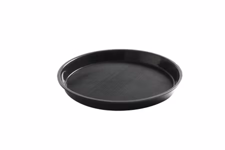 Serveringsbricka, rund, halkfri, hög kant, svart, HENDI, ⌀320x(H)37mm