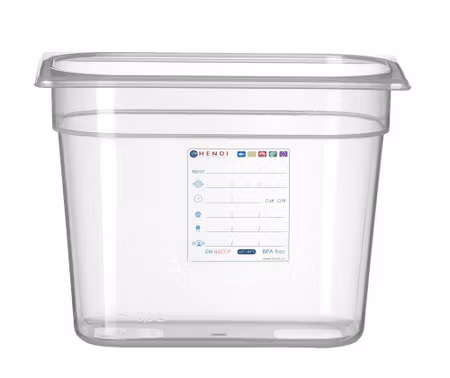 Kantin GN 1/4 HACCP, HENDI, GN 1/4, 5,5L, transparent, 265x162x(H)200mm