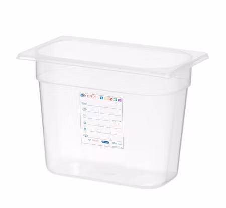 Kantin GN 1/4 HACCP, HENDI, GN 1/4, 5,5L, transparent, 265x162x(H)200mm