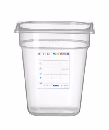 Kantin GN 1/6 HACCP, HENDI, GN 1/6, 3,4L, transparent, 176x162x(H)200mm