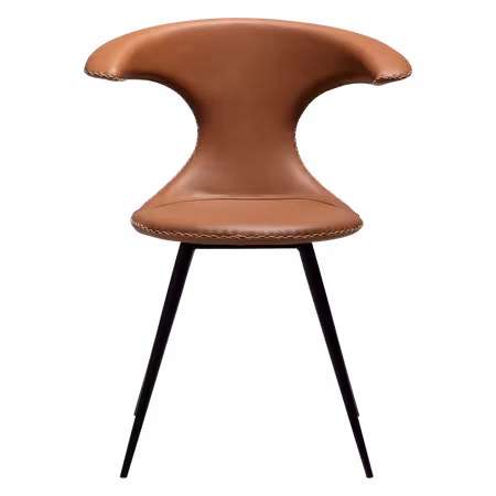 FLAIR stol – cognac konstläder, svarta ben | DAN-FORM