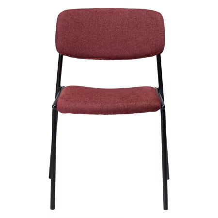 STACK stol, stapelbar – Merlot bouclétyg, svarta ben | DAN-FORM