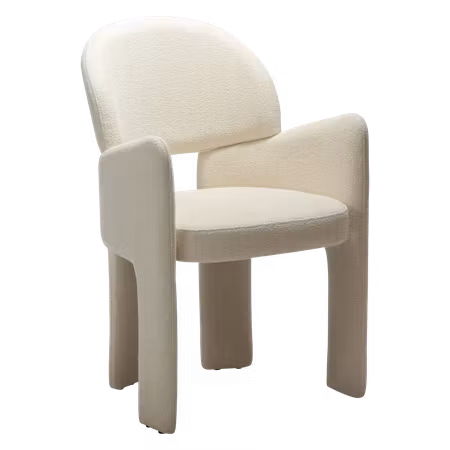 AOLE karmstol – Simply beige bouclétyg | DAN-FORM