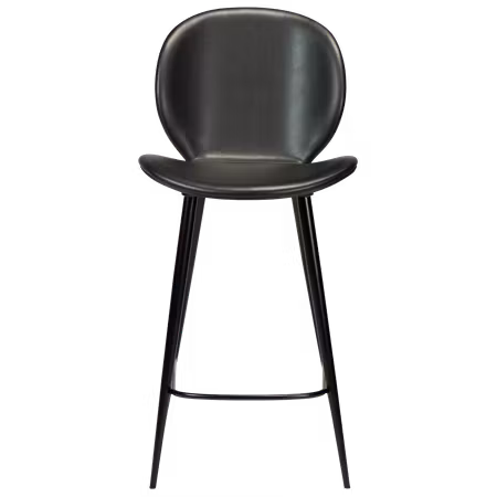 CLOUD barstol för köksbänk (sitthöjd: 67 cm) – Vintage svart konstläder, svarta ben | DAN-FORM