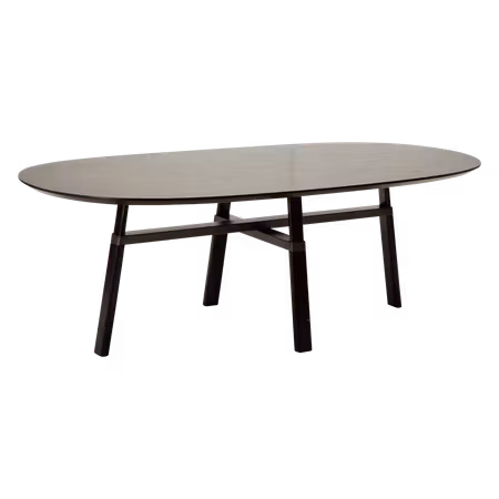 CROSS bord, oval (110x220 cm) – svartbetsad askfaner antik tennfinish ben | DAN-FORM