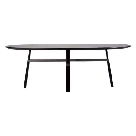 CROSS bord, oval (110x220 cm) – svartbetsad askfaner antik tennfinish ben | DAN-FORM