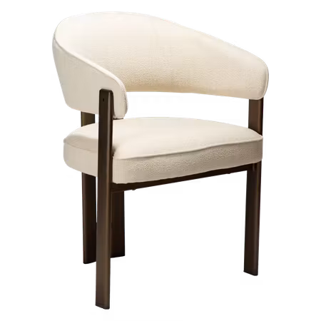DUCT karmstol – Simply beige bouclétyg, antik mässing ben | DAN-FORM