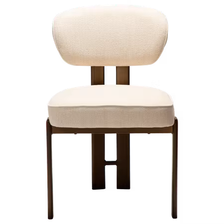 DUCT stol – Simply beige bouclétyg, antik mässing ben | DAN-FORM