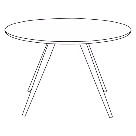 ECLIPSE bord, rundt, top (Ø 120 cm) – mockabetsad askfaner | DAN-FORM