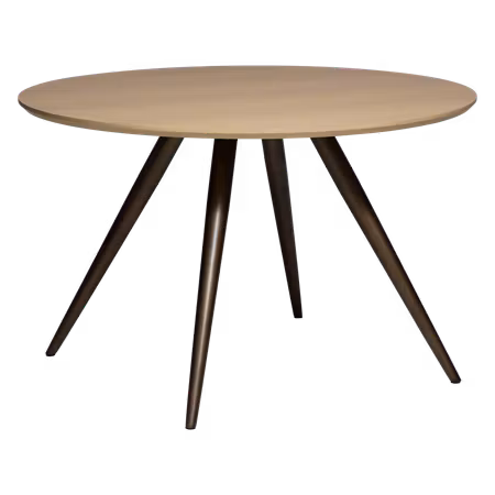 ECLIPSE bord, rundt, top (Ø 120 cm) – vitlaserad ekfaner | DAN-FORM