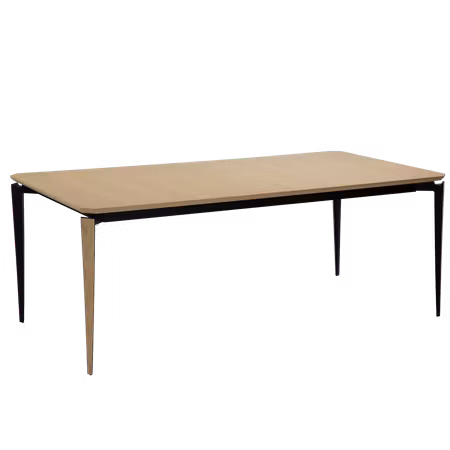 EDGE bord (100x200-300 cm) – vitlaserad ekfaner | DAN-FORM