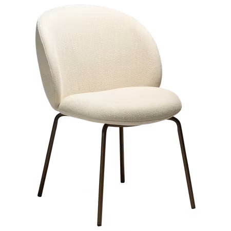 ERA stol – Simply beige bouclétyg, antik mässing ben | DAN-FORM