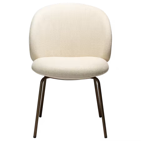 ERA stol – Simply beige bouclétyg, antik mässing ben | DAN-FORM