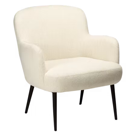 ETHOS loungestol – Simply beige bouclétyg, svarta ben | DAN-FORM