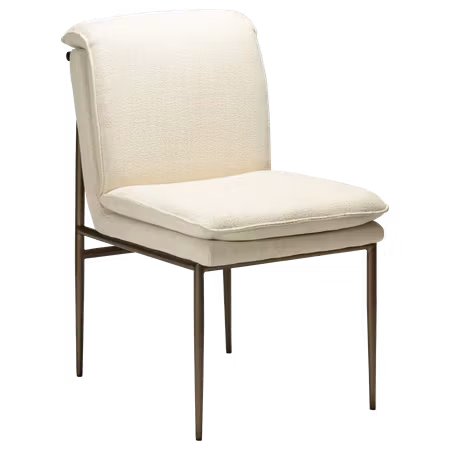 EVOKE stol – Simply beige bouclétyg, antik mässing ben | DAN-FORM