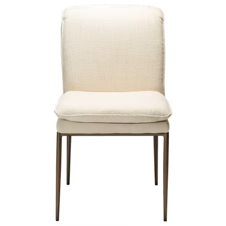 EVOKE stol – Simply beige bouclétyg, antik mässing ben | DAN-FORM
