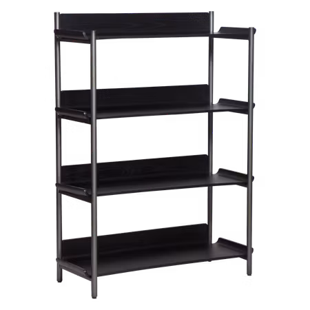 FRIYAY 4 hyllar (bredd: 90 cm) – svartbetsad askfaner hyllplan | DAN-FORM