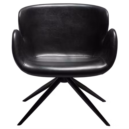 GAIA loungestol – Vintage svart konstläder, svarta ben | DAN-FORM
