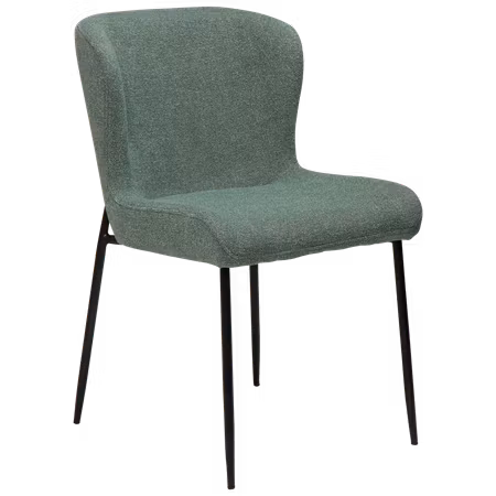 GLAM stol – Pebble grön bouclétyg, svarta ben | DAN-FORM